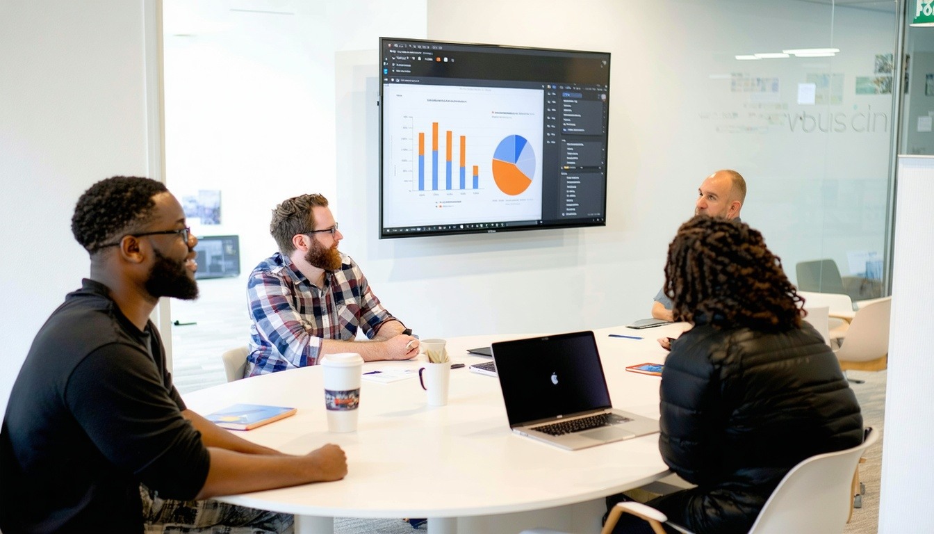 Brand identity development session with clients